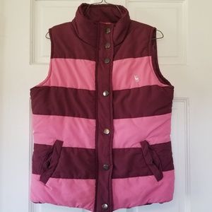 Kids Pink and Maroon Puffy Sweater Vest
